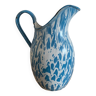 Blue and white speckled enameled pitcher