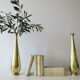 Lot of two brass soliflore vases