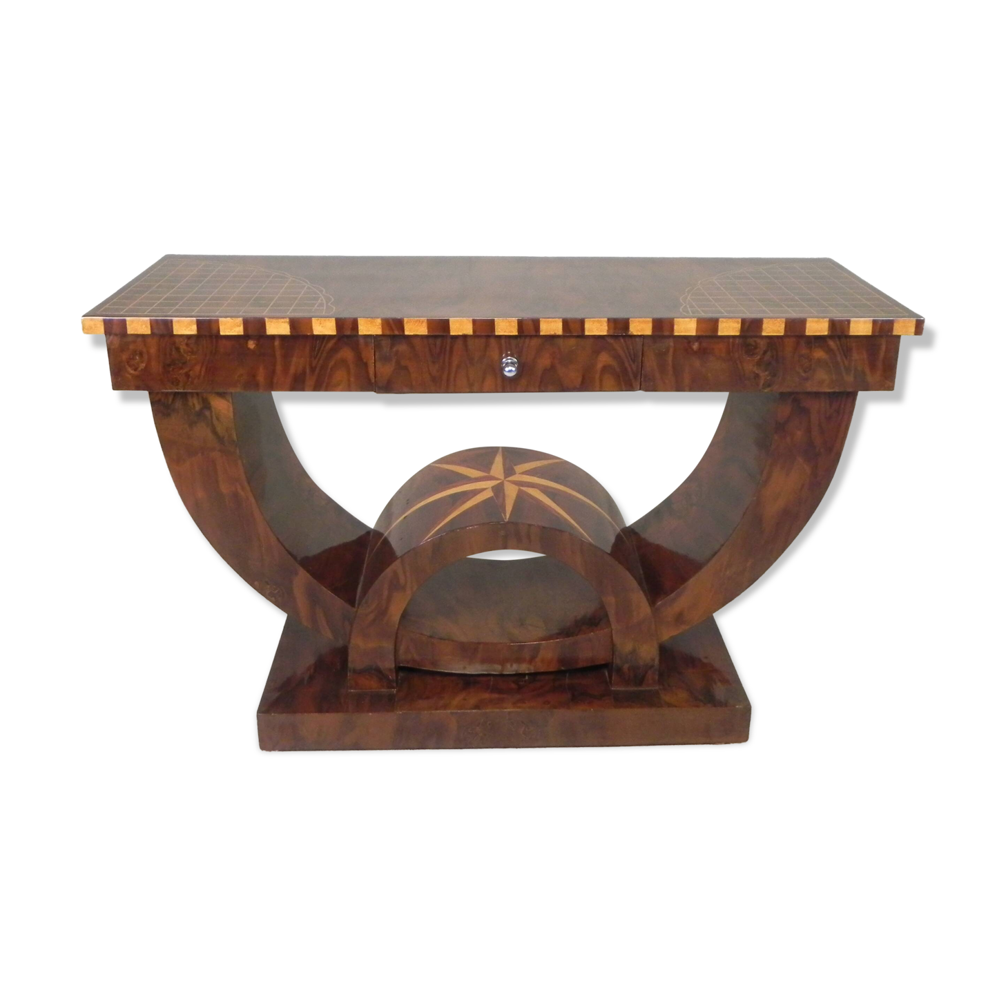 Art Deco style console table in wood marquetry