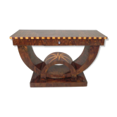 Console style Art déco en marqueterie de bois