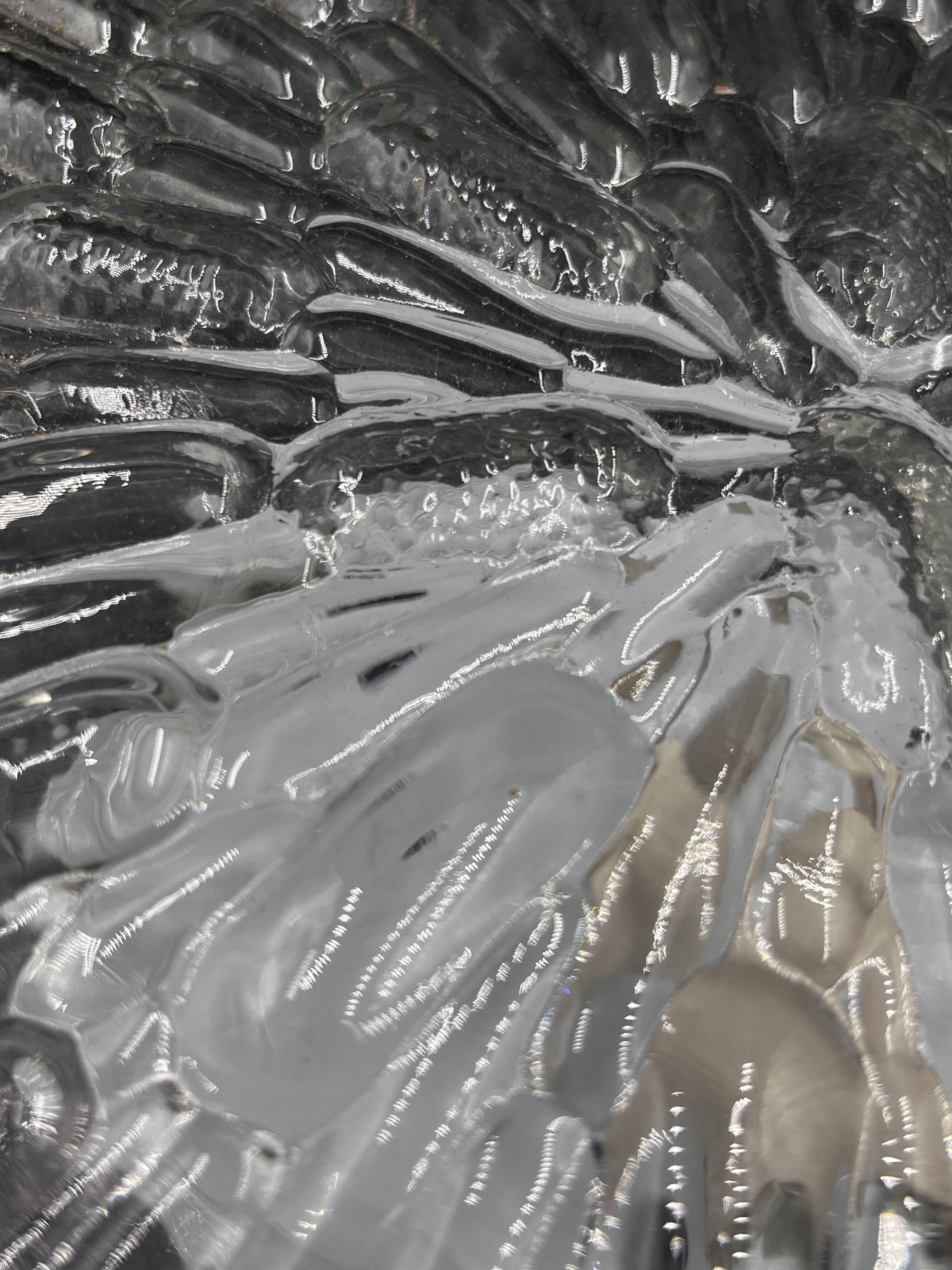 Massive molded glass ceiling light