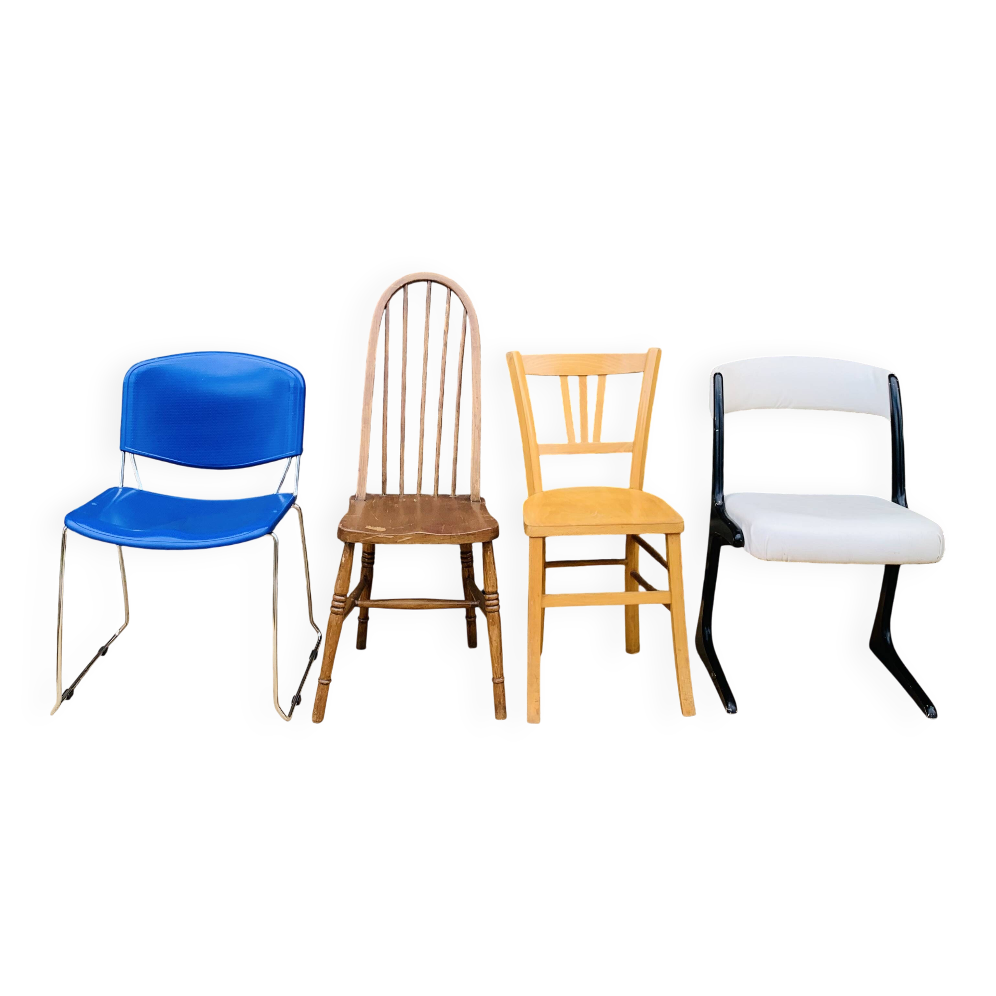 Ensemble de 4 chaises dépareillées