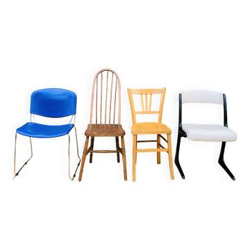 Set of 4 mismatched chairs