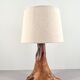 Brutalist stump lamp in olive wood 1950