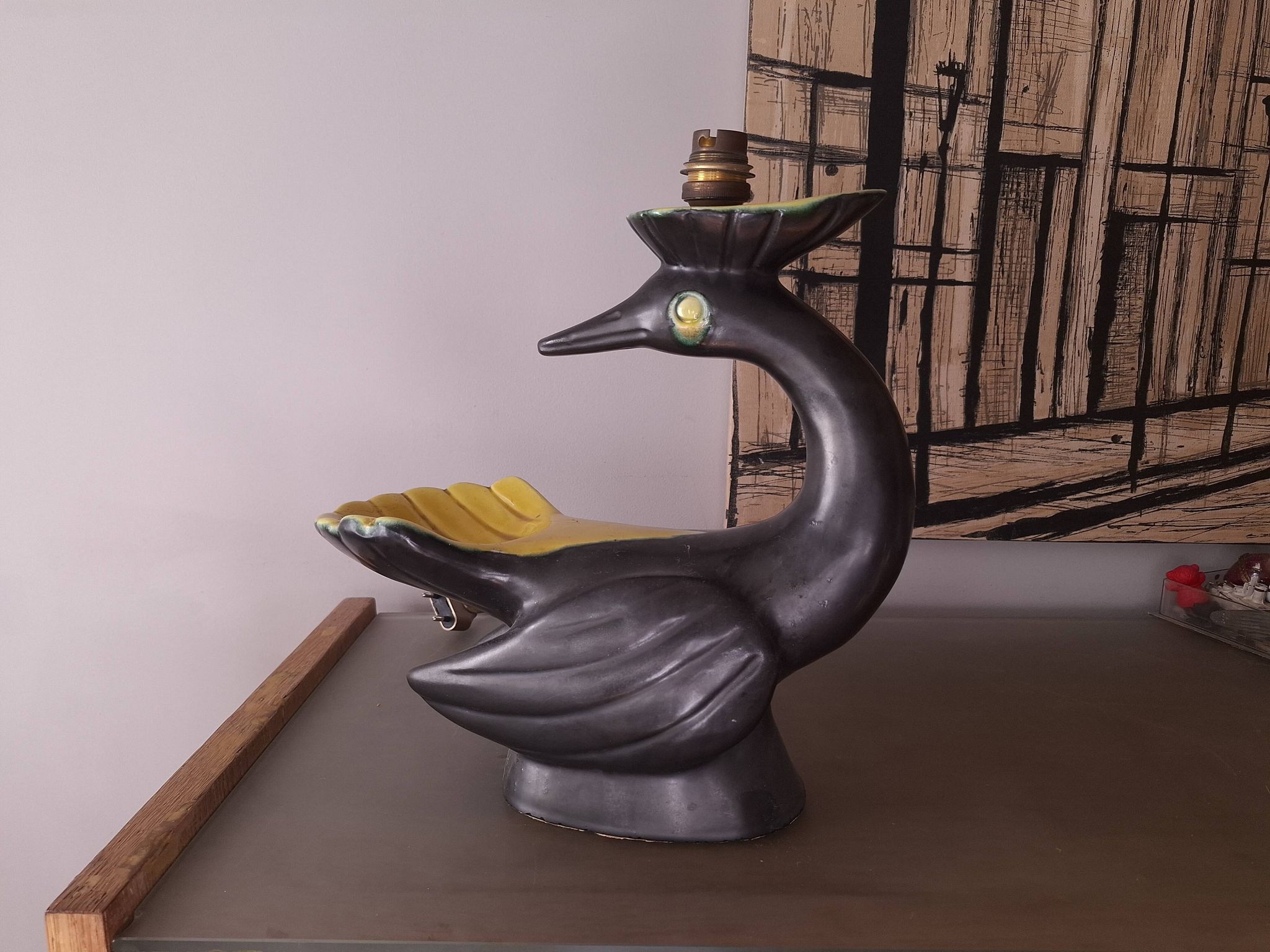 Pied de lampe en ceramique annees 50's