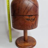 Old wooden hat shape on foot, 1900, 29 cm