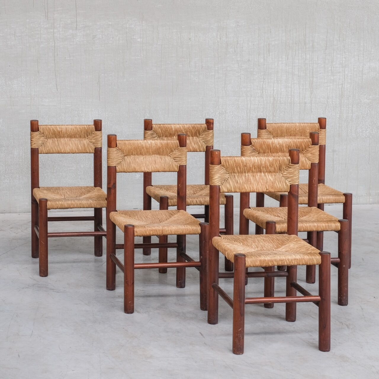Set of six dining chairs