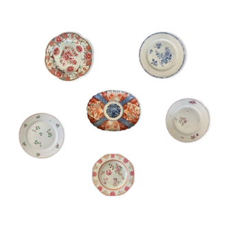 Ensemble de six assiettes en porcelaine chinoise du 18e et 19e siècle