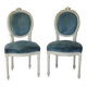 Pair of Louis XVI style medallion back chairs