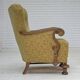 1960s, Danish armchair, furniture cotton/wool fabric, solid oak wood.