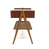 Scandinavian teak and oak bedside table, Sweden, 1960