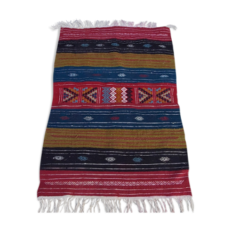 Traditional multi-coloured handmade kilim rug in 100-70cm wool