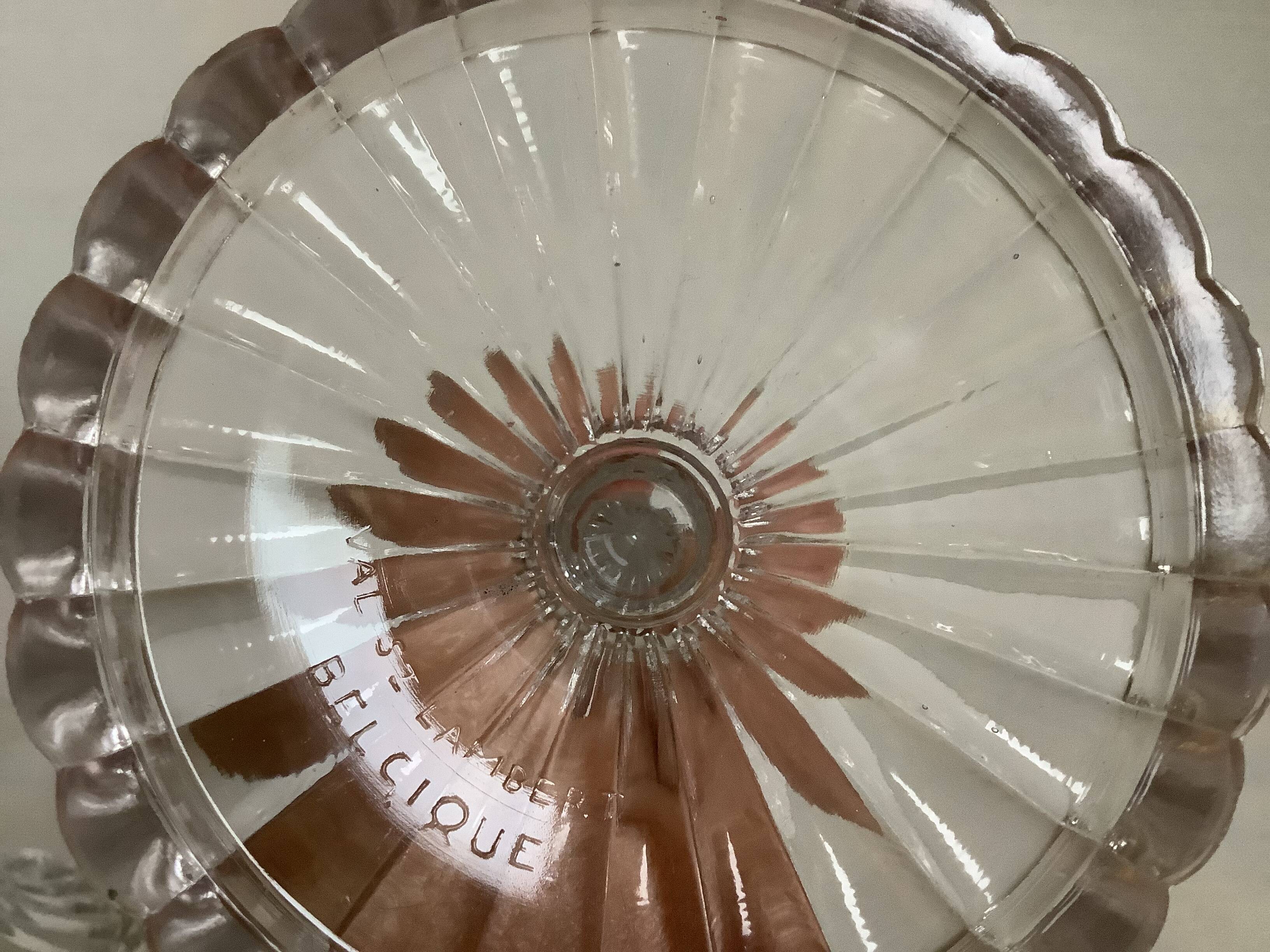 Pair of candlesticks Val Saint Lambert Belgium