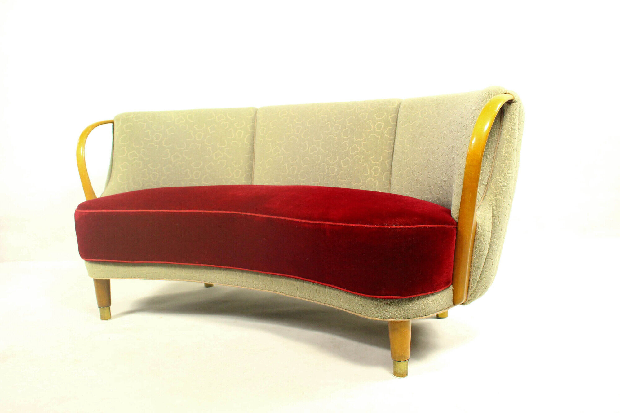 Canapé banane danoispar N.A. Jørgensen Møbelfabrik 1950