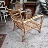 Antique rattan armchair
