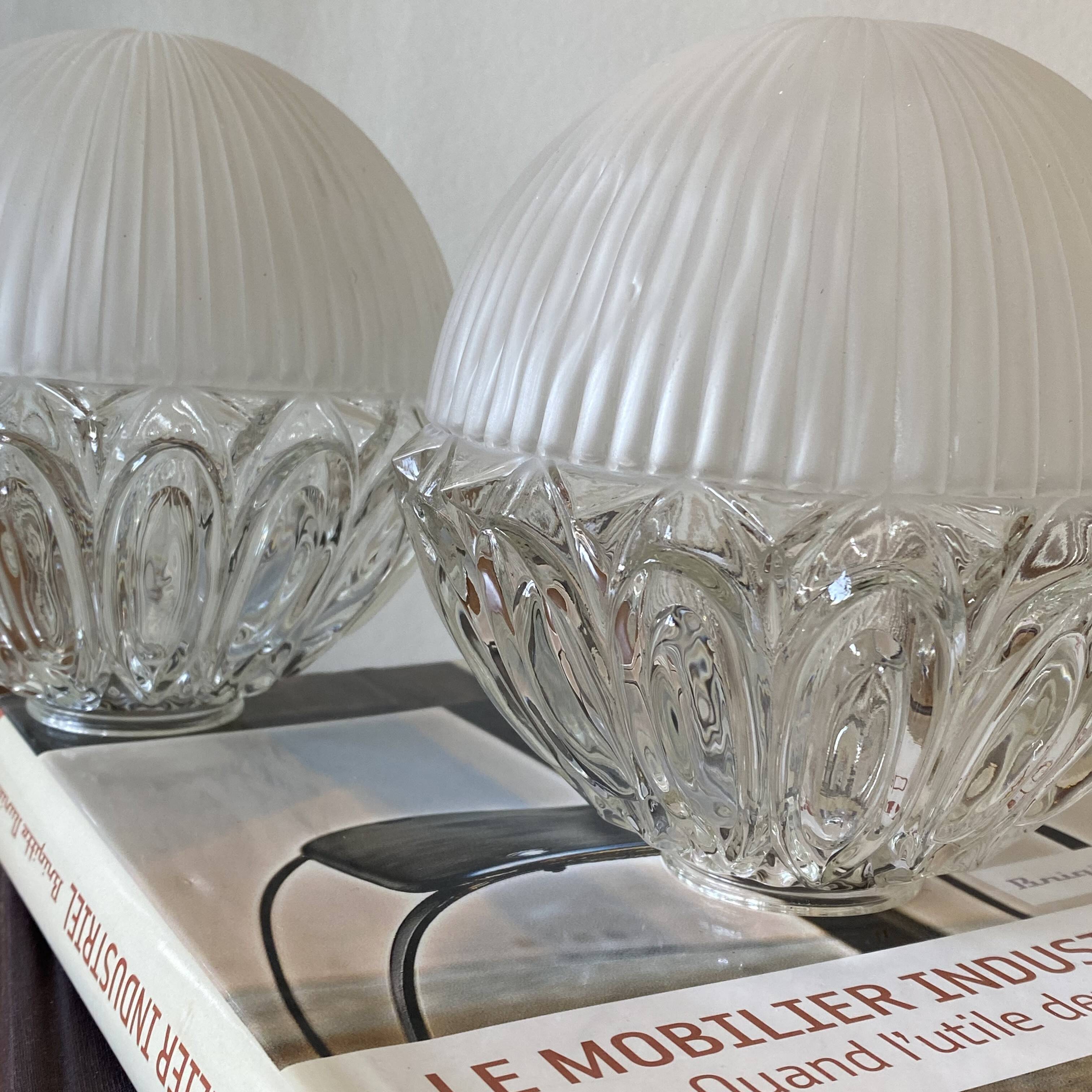 3 antique glass globes for wall lamp chandelier