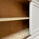 Library showcase ivory white sliding doors