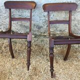 A series of 4 mahogany chairs with 19th th eme leather patties in good condition