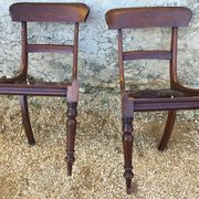 A series of 4 mahogany chairs with 19th th eme leather patties in good condition