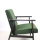 Vintage green olive easy chair, 1970s - dark wood