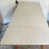 Kitchen table 1960's with extensions, formica and base wood compass