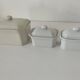Trio de terrines Apilco porcelaine modèle perlé