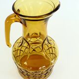 Pichet ananas en verre jaune ambré