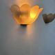 Pair of vintage wall lights, pink sandblasted glass, France 1970