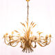 Pair of 12-burner wheat sheaf chandeliers by Hans Kogl