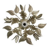 80s gold metal flower wall light