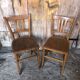 Pair of vintage luterma light wood bistro chairs