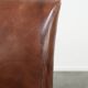 Set of 4 cognac-coloured cowleather dining chairs with decorative nails