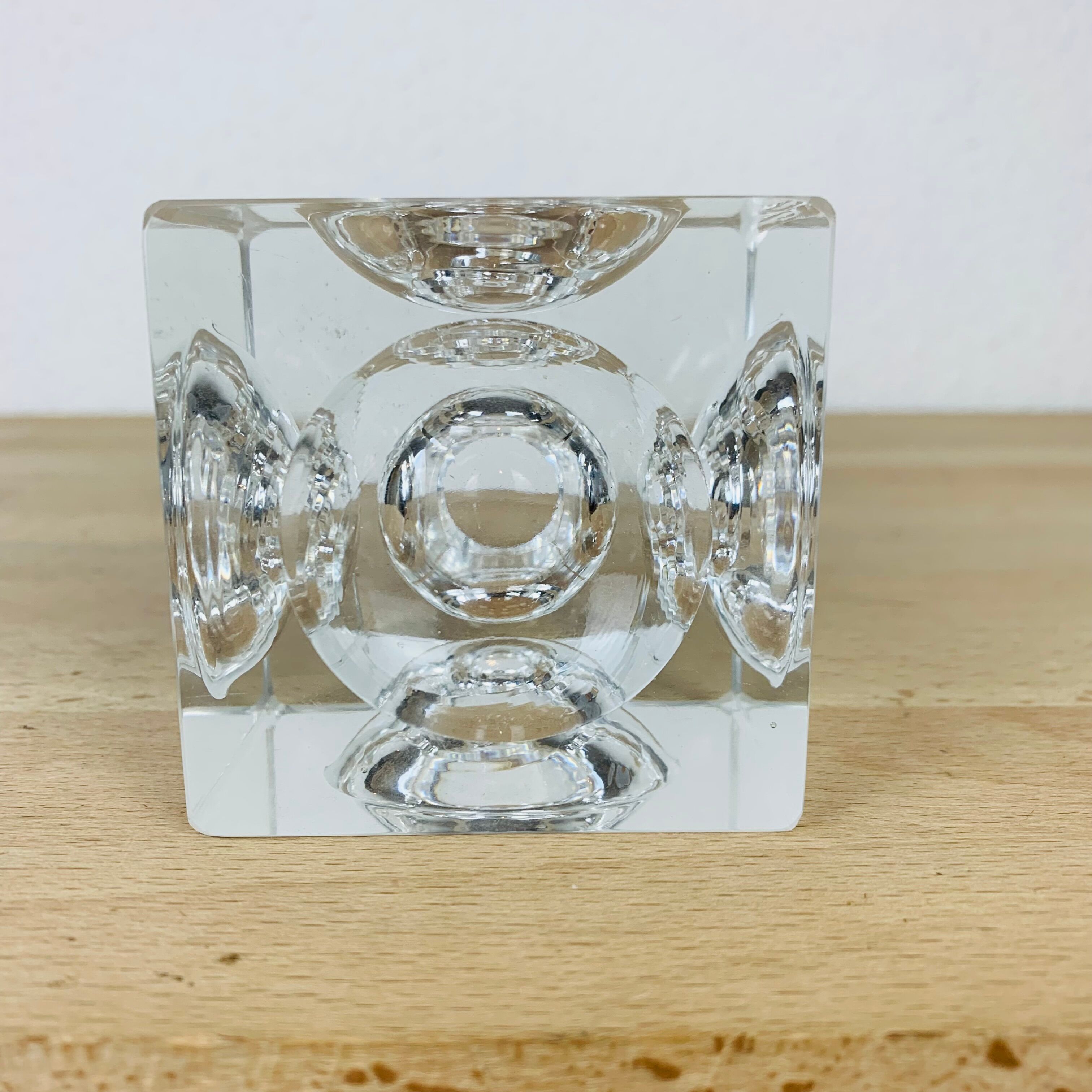 Candle holder cube glass design space age 70 ice cube ice cube