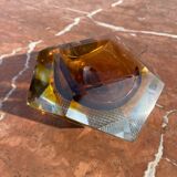 Cendrier vintage en verre de Murano sommerso, attribué à Flavio Poli,