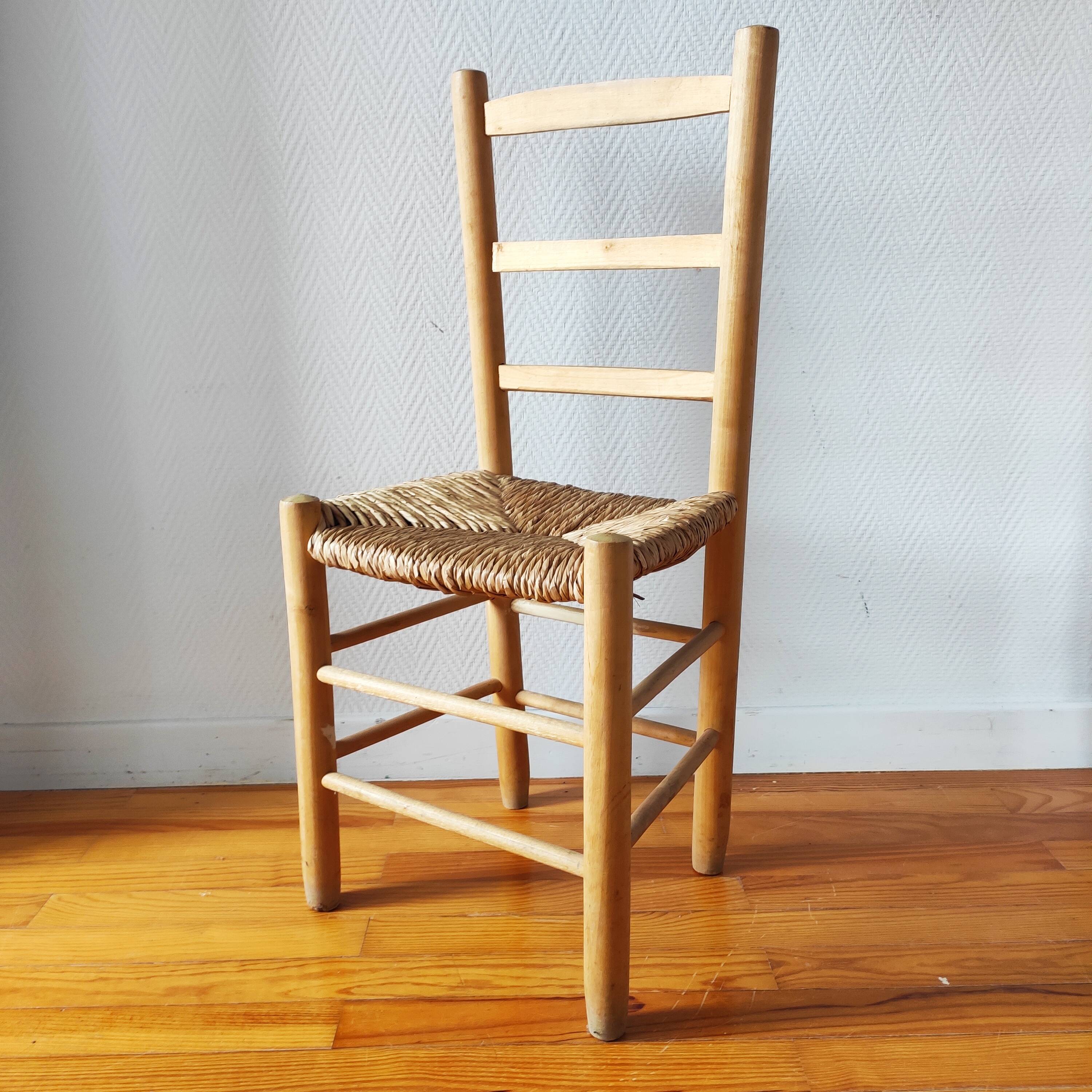 Vintage raw wood chair