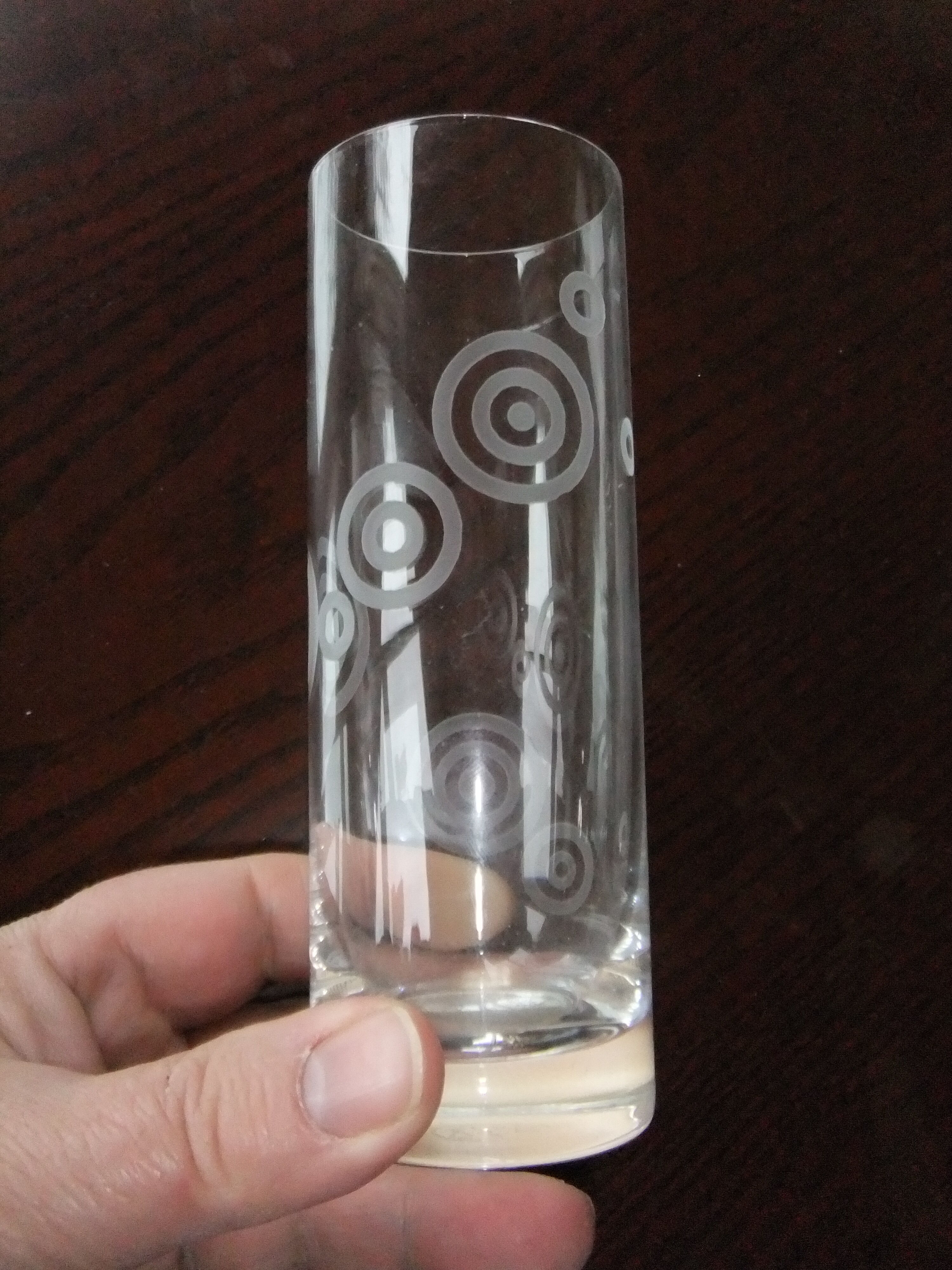 Crystal vase Baccarat roll tube engraved