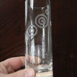 Crystal vase Baccarat roll tube engraved