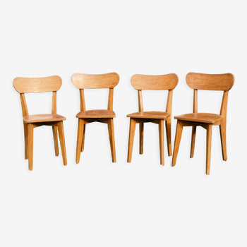 Lot de 4 chaises de bistro années 50