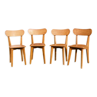 Lot de 4 chaises de bistro années 50