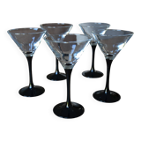 5 Verres à cocktail pied noir