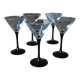 5 Verres à cocktail pied noir