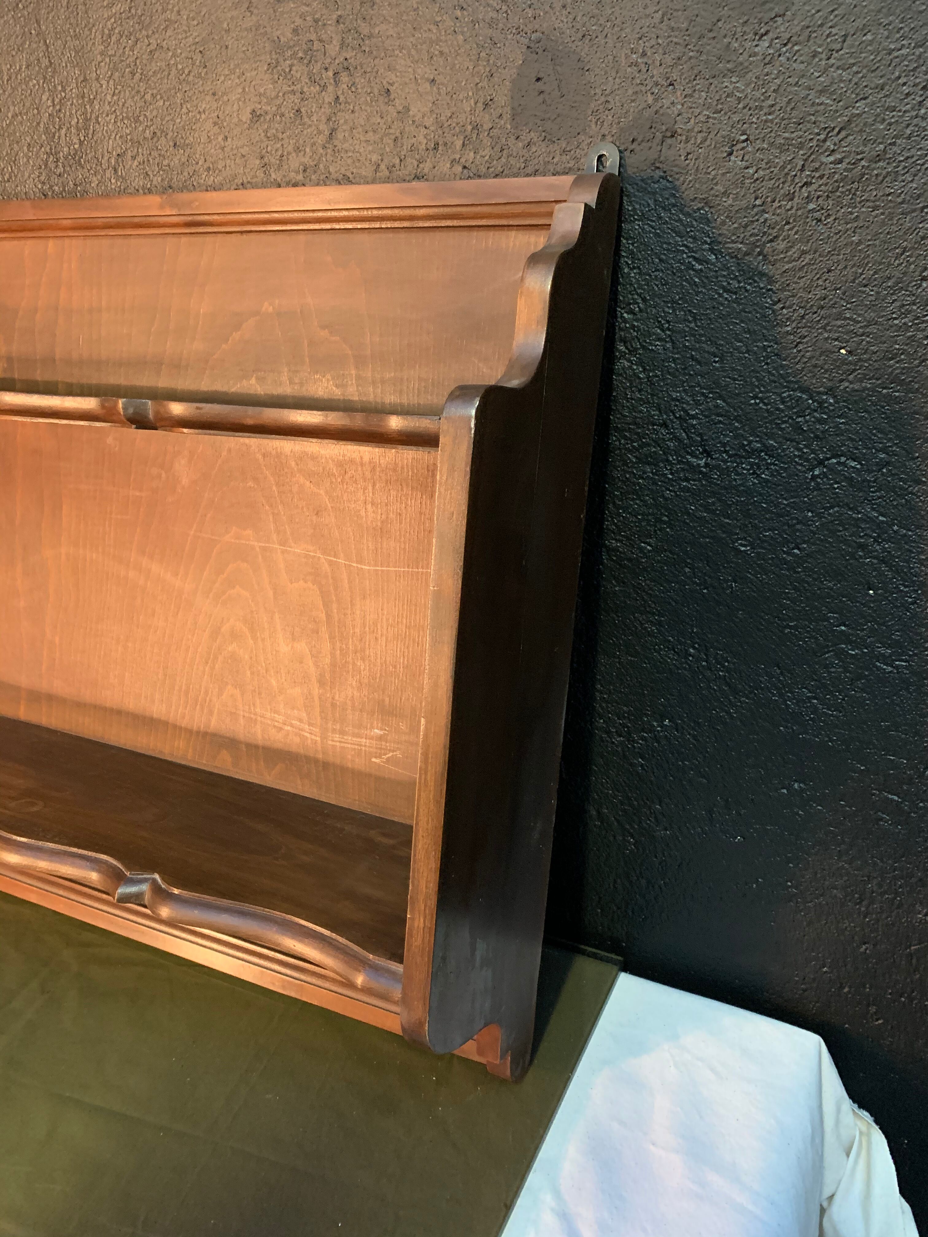 Étagère murale à double plateau en bois