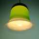 mid century PENDANT LIGHT peill & putzler 1970s green white and clear glass shade model AH 191