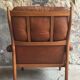 Scandinavian armchair in teak and leather - 1960