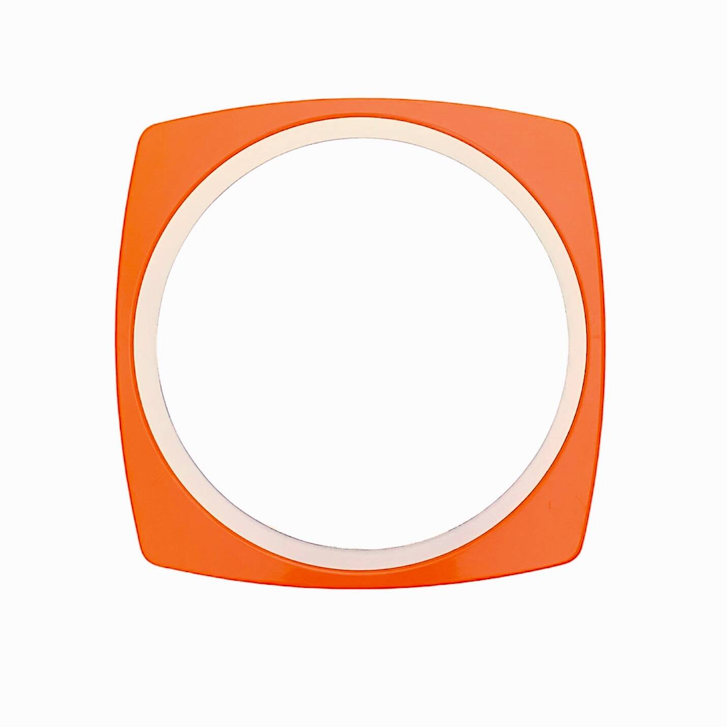 Space Age mirror in orange plastic Thema - made in Italy - 60 cm