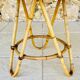 Vintage rattan and bamboo side table, circa 1969.
