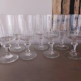6 crystal water glasses of Porcieux model Mirabeau, early XX em