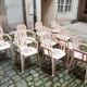 Set of 10 chairs mambo Stamp Henry Massonnet by Pierre Paulin