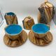Vintage Vallauris Tea Service in Faux Bois by Grandjean-Jourdan