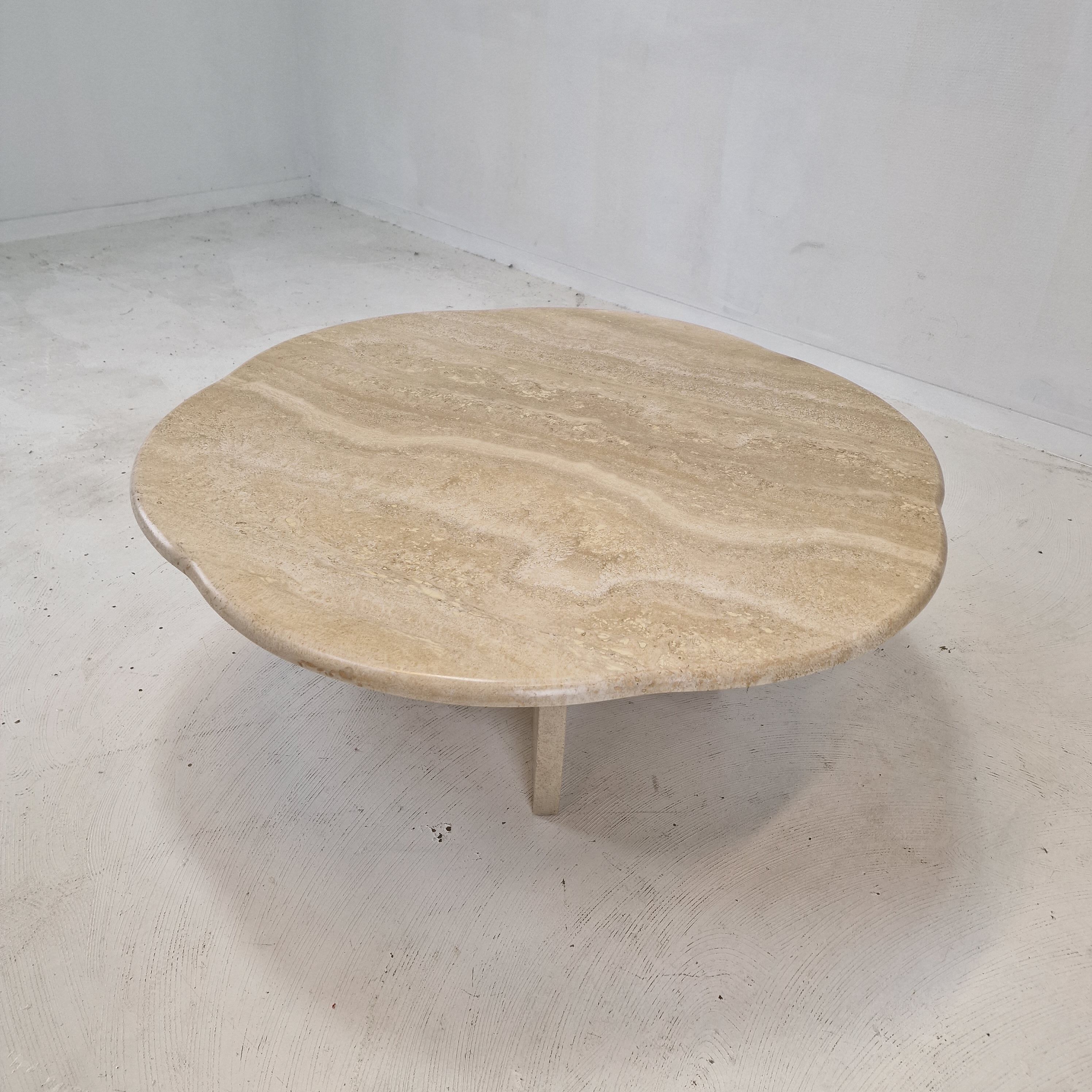 Italian travertine coffee table, 1980s